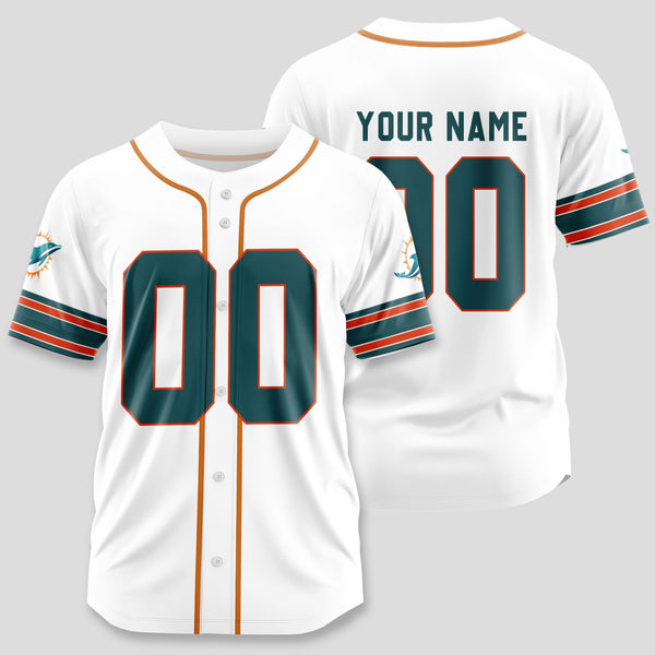 Miami Dolphins Personalized Baseball Jersey 019