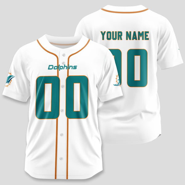Miami Dolphins Personalized Baseball Jersey 022