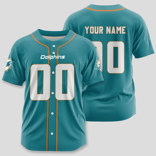 Miami Dolphins Personalized Baseball Jersey 017