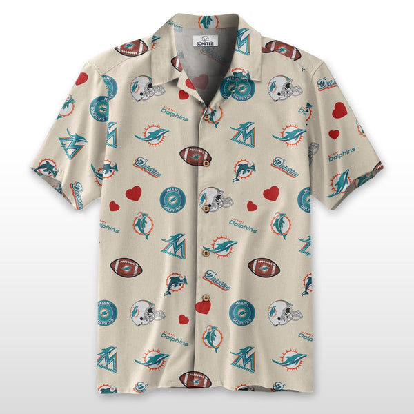 Miami Dolphins 2 (12) Personalized Hawaiian Button down shirt
