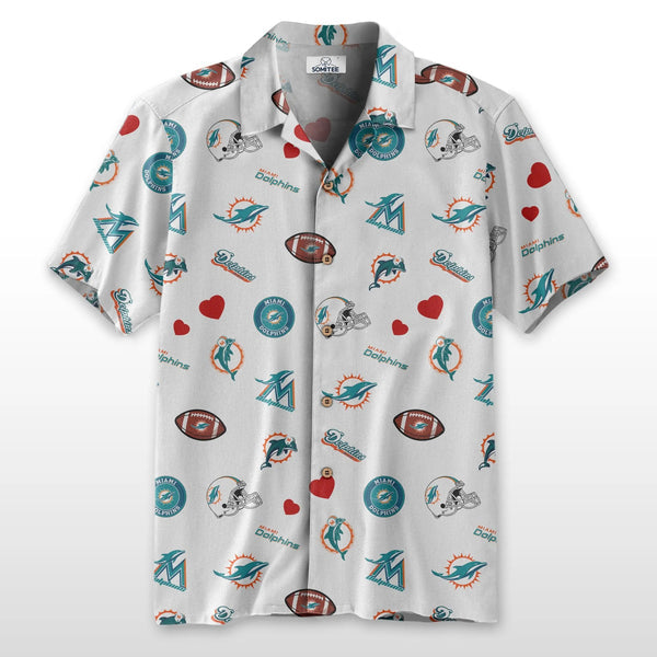 Miami Dolphins 2 (12) Personalized Hawaiian Button down shirt