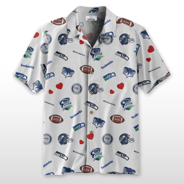 Seattle Seahawks 2 (6) Personalized Hawaiian Button down shirt