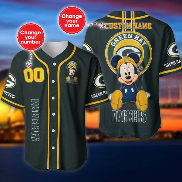 Green Bay Packers Personalized Baseball Jersey 008