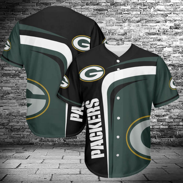 Green Bay Packers Personalized Baseball Jersey 019