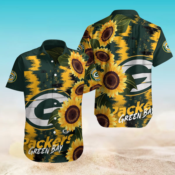 Green Bay Packers 2 (16) Personalized Hawaiian Button down shirt