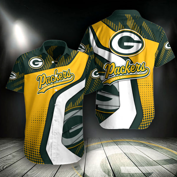 Green Bay Packers 2 (25) Personalized Hawaiian Button down shirt