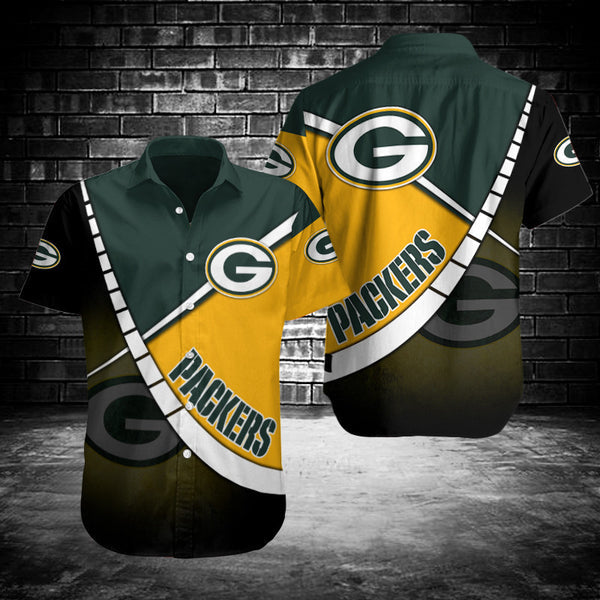 Green Bay Packers 2 (40) Personalized Hawaiian Button down shirt