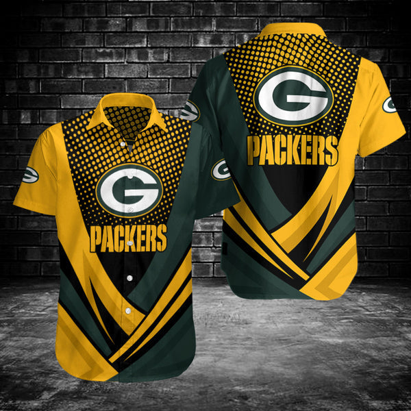 Green Bay Packers 2 (50) Personalized Hawaiian Button down shirt