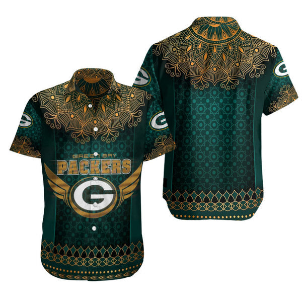 Green Bay Packers 2 (44) Personalized Hawaiian Button down shirt
