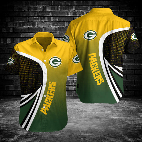 Green Bay Packers 2 (45) Personalized Hawaiian Button down shirt