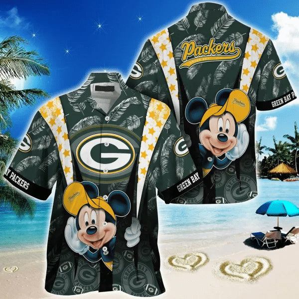 Green Bay Packers 2 (55) Personalized Hawaiian Button down shirt
