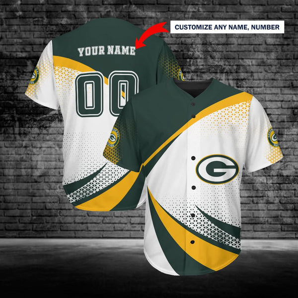 Green Bay Packers Personalized Baseball Jersey 017