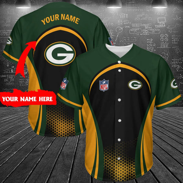 Green Bay Packers Personalized Baseball Jersey 018