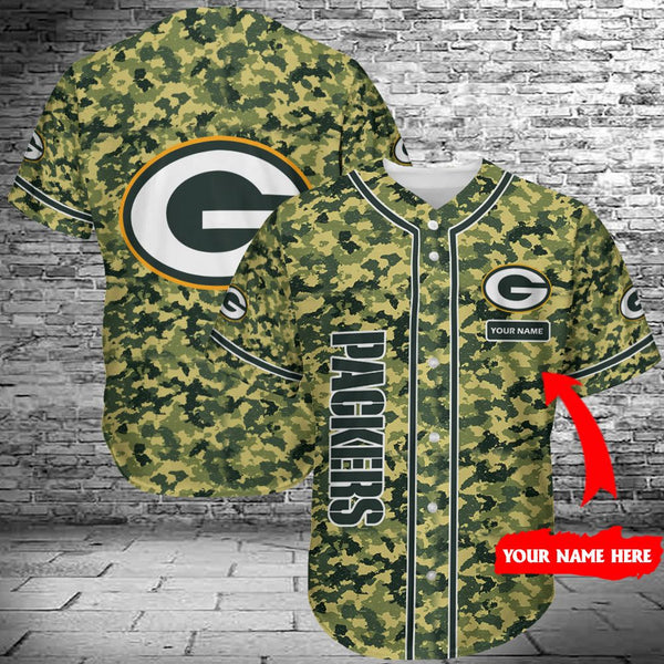 Green Bay Packers Personalized Baseball Jersey 021