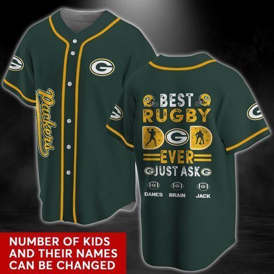 Green Bay Packers Personalized Baseball Jersey 023