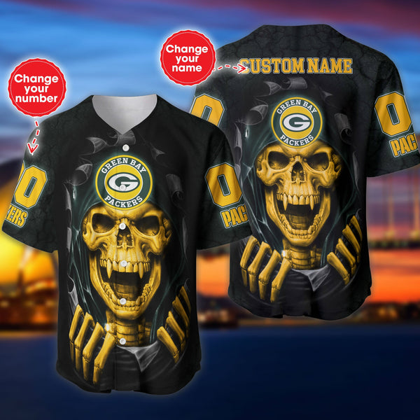 Green Bay Packers Personalized Baseball Jersey 014