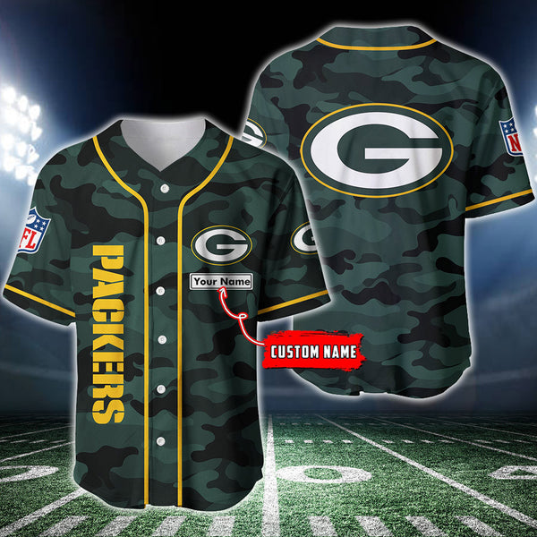 Green Bay Packers Personalized Baseball Jersey 032