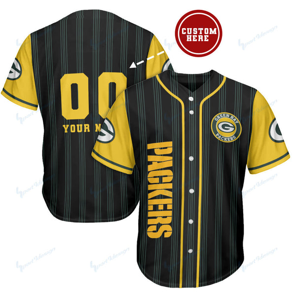 Green Bay Packers Personalized Baseball Jersey 033