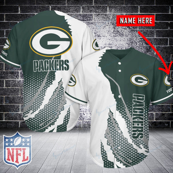 Green Bay Packers Personalized Baseball Jersey 031