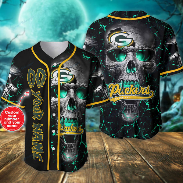 Green Bay Packers Personalized Baseball Jersey 030