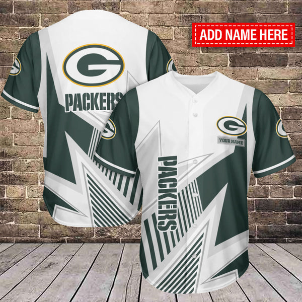 Green Bay Packers Personalized Baseball Jersey 026