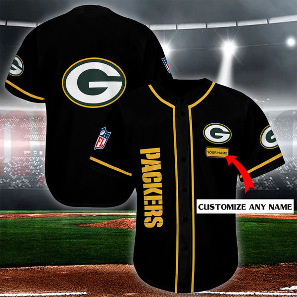 Green Bay Packers Personalized Baseball Jersey 040