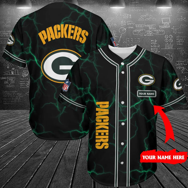 Green Bay Packers Personalized Baseball Jersey 037