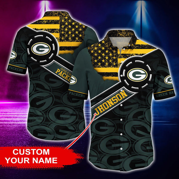 Green Bay Packers 2 (58) Personalized Hawaiian Button down shirt