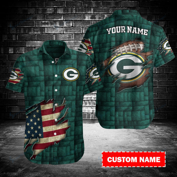 Green Bay Packers 2 (62) Personalized Hawaiian Button down shirt