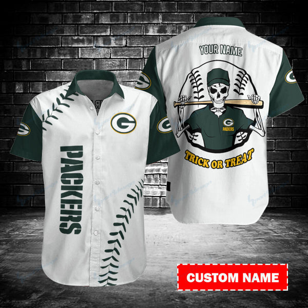 Green Bay Packers 2 (64) Personalized Hawaiian Button down shirt