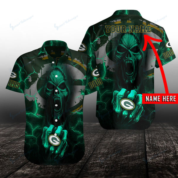 Green Bay Packers 2 (61) Personalized Hawaiian Button down shirt