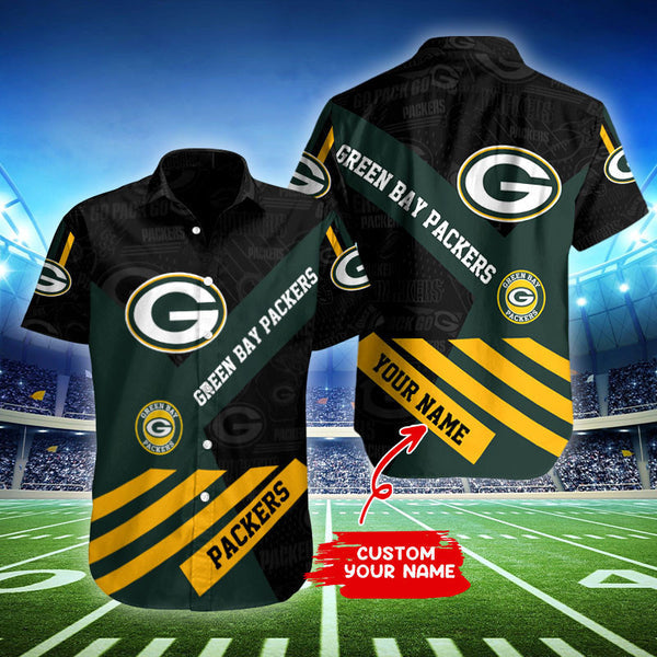 Green Bay Packers 2 (56) Personalized Hawaiian Button down shirt