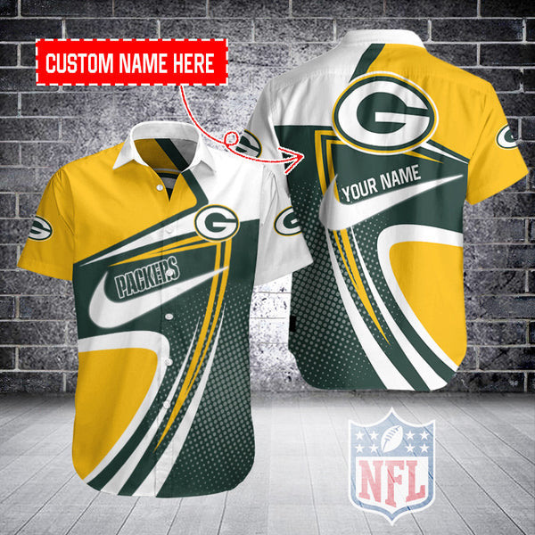 Green Bay Packers 2 (77) Personalized Hawaiian Button down shirt