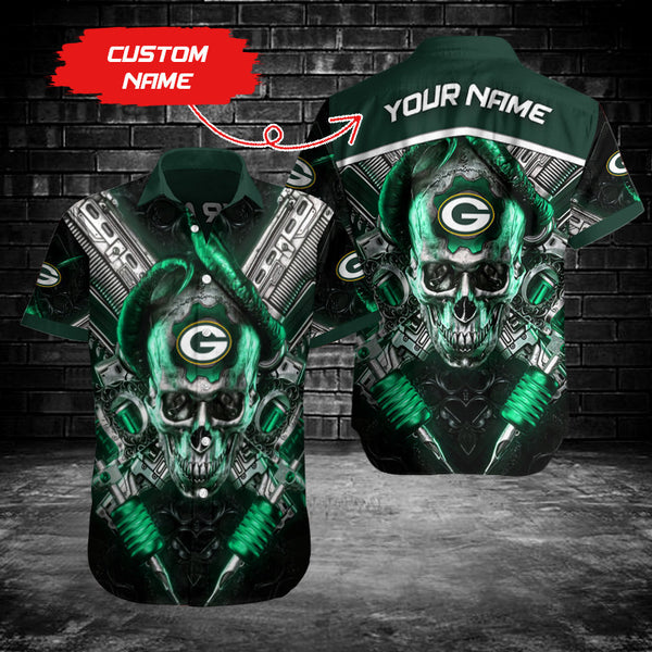 Green Bay Packers 2 (75) Personalized Hawaiian Button down shirt
