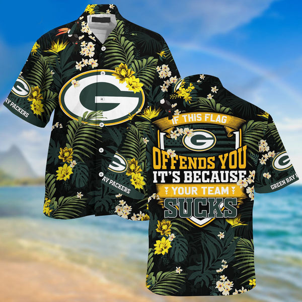 Green Bay Packers 2 (70) Personalized Hawaiian Button down shirt