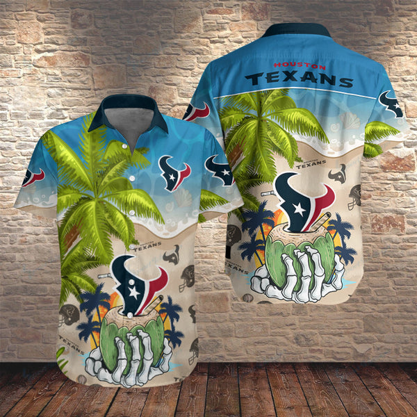 Houston Texans 2 (1) Personalized Hawaiian Button down shirt