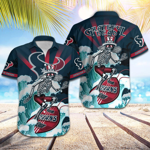 Houston Texans 2 (14) Personalized Hawaiian Button down shirt