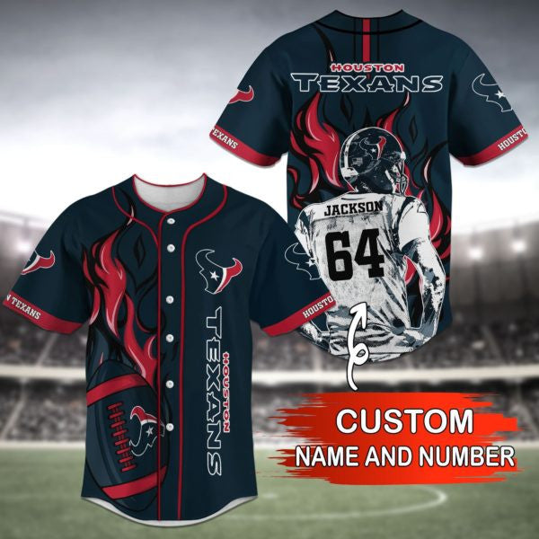 Houston Texans Personalized Baseball Jersey 035
