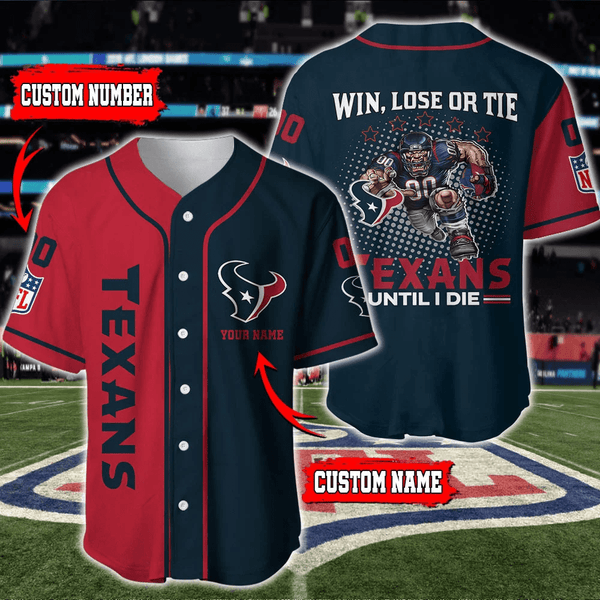 Houston Texans Personalized Baseball Jersey 026