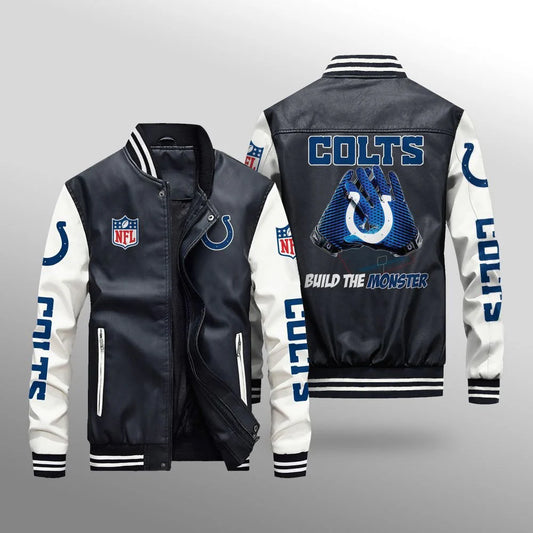 Indianapolis Colts Leather Bomber Jacket