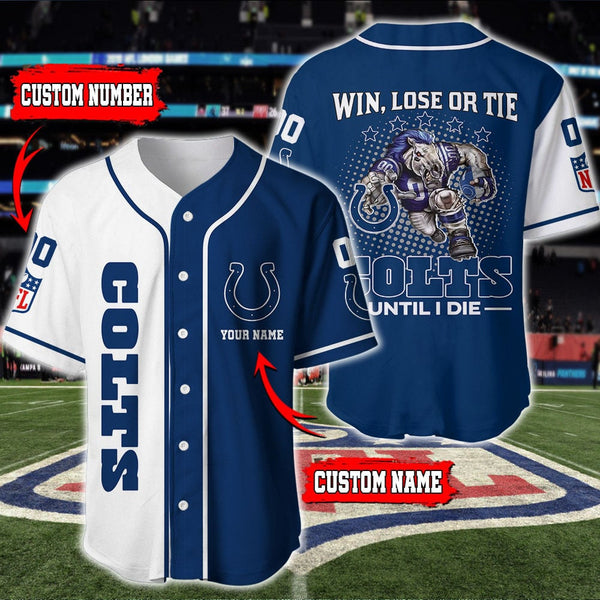 Indianapolis Colts Personalized Baseball Jersey 026