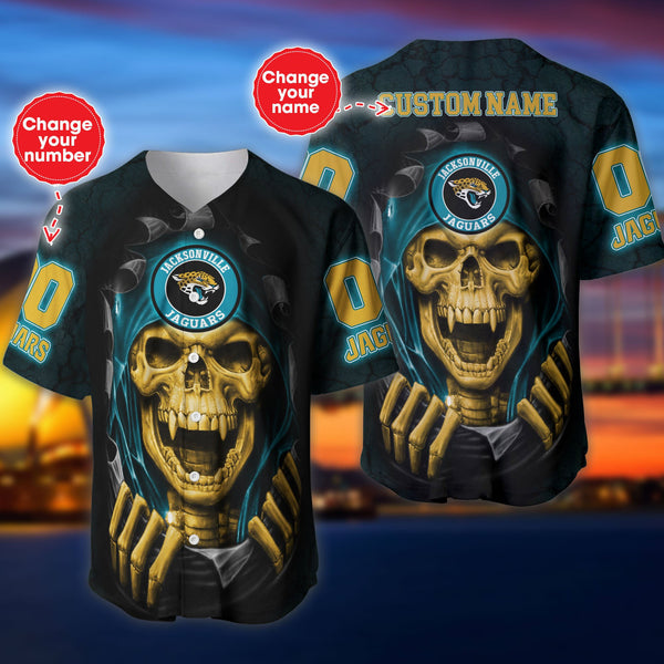 Jacksonville Jaguars Personalized Baseball Jersey 014