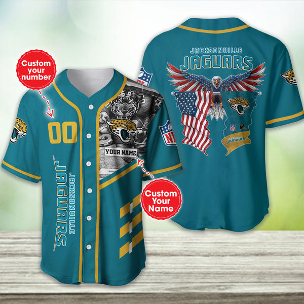 Jacksonville Jaguars Personalized Baseball Jersey 027