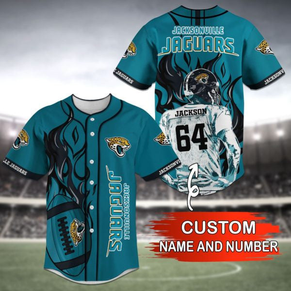 Jacksonville Jaguars Personalized Baseball Jersey 024