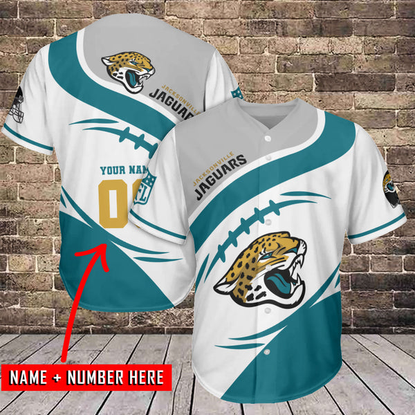 Jacksonville Jaguars Personalized Baseball Jersey 025