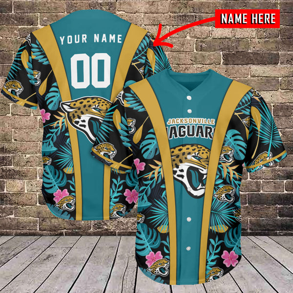 Jacksonville Jaguars Personalized Baseball Jersey 029