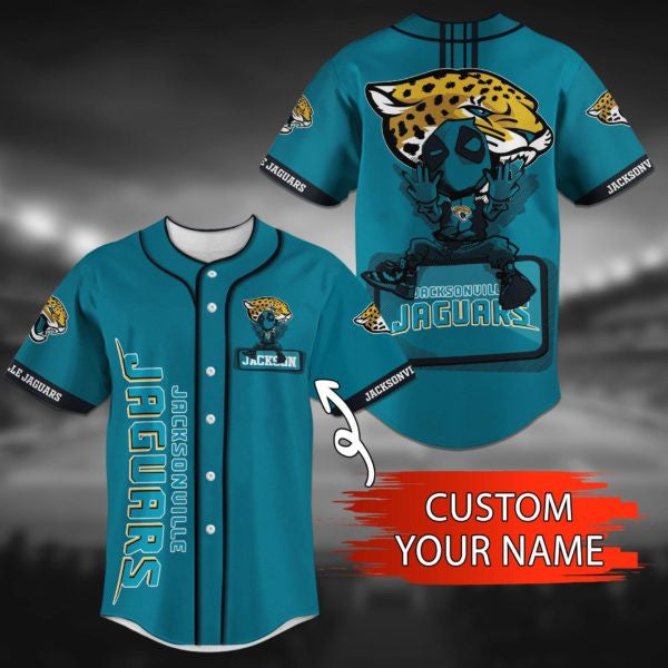 Jacksonville Jaguars Personalized Baseball Jersey 035