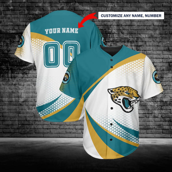 Jacksonville Jaguars Personalized Baseball Jersey 030