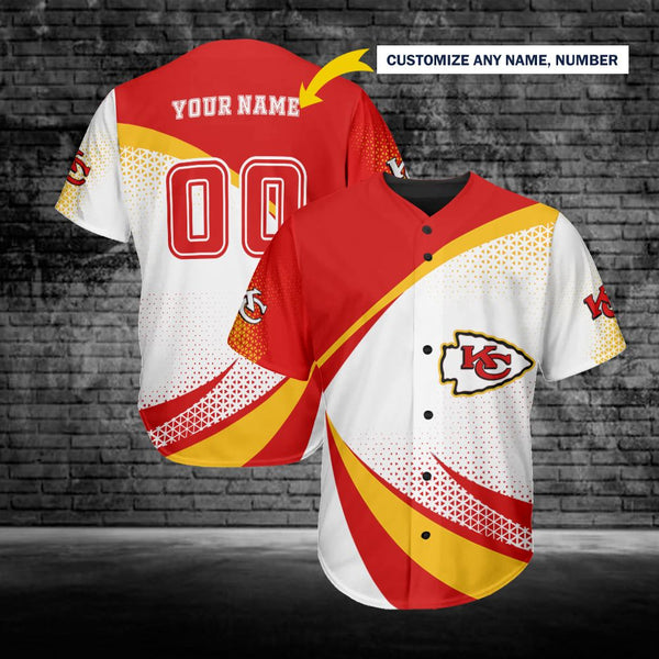 Kansas City Chiefs Personalized Baseball Jersey 016