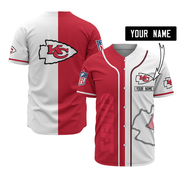 Kansas City Chiefs Personalized Baseball Jersey 014